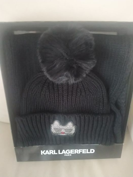 Czapka z szalikiem Karl Lagerfeld