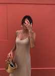 Vestido Ferrache midi malha perfurada novo