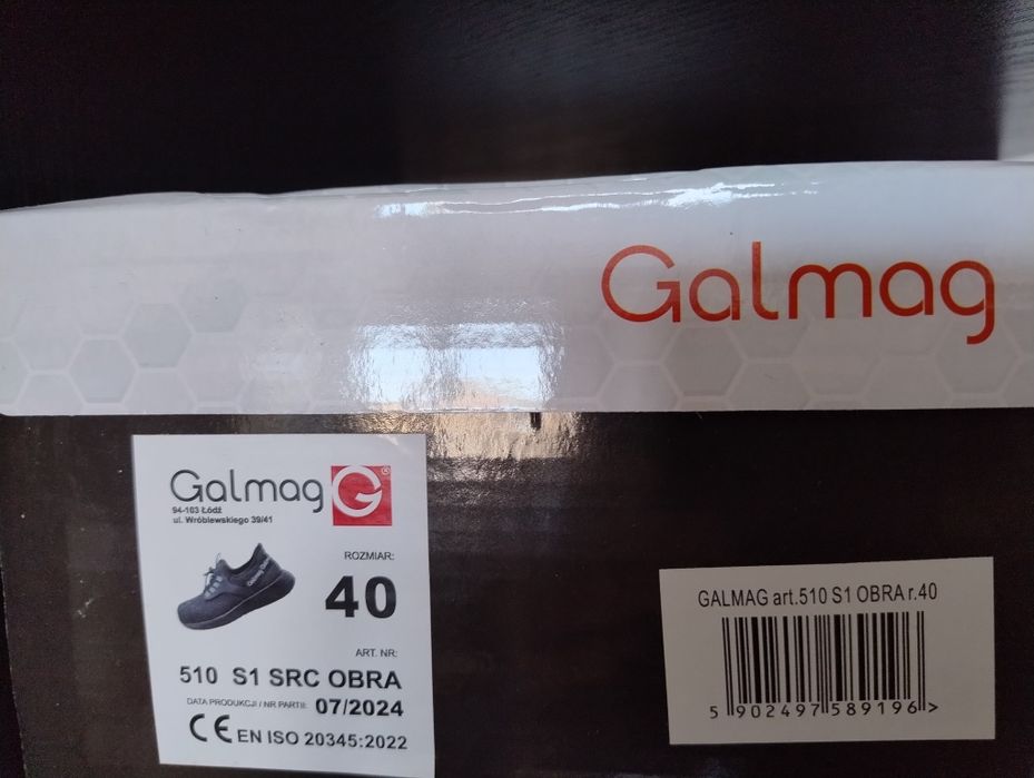 Obuwie robocze Super lekkie Galmag damskie Długość wkładki 25 cm.