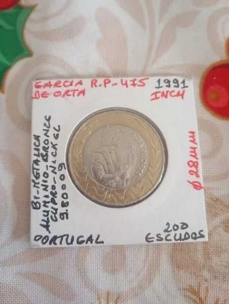 à venda:
moeda Portugal 200 escudos Garcia de Prata de 1991.
