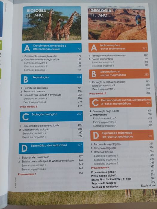 Livro de exercícios e resumos de biologia e geologia