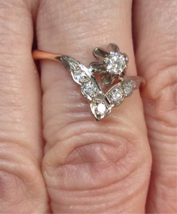 Кольцо з діамантами радянське каміння ссср