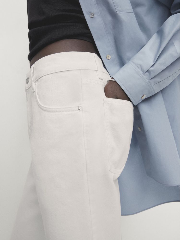 Шорти бермуди джинсові білі Massimo dutti 36