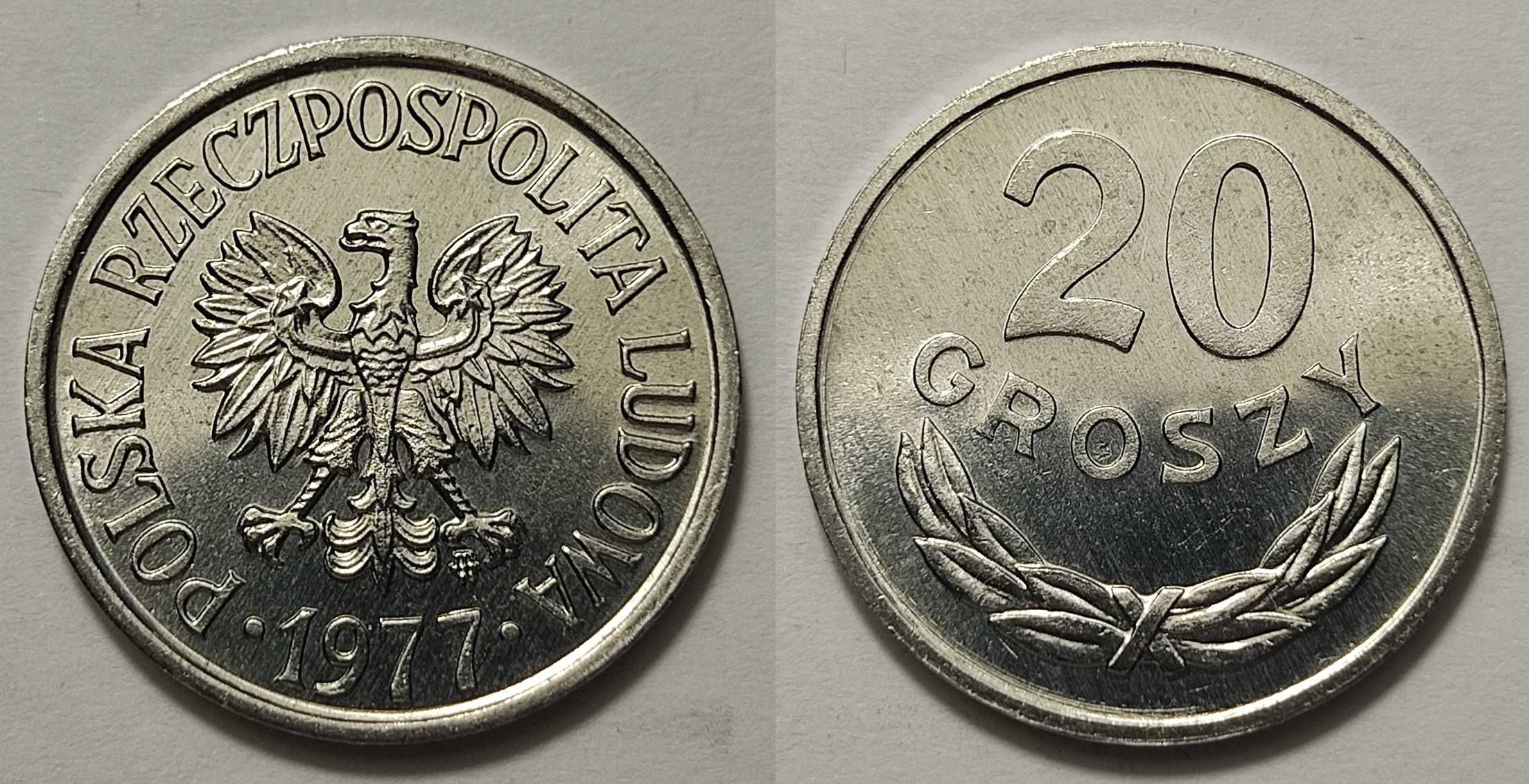 20 gr 1977, mennicze 2 szt., 147 szt. obiegowe - zestaw