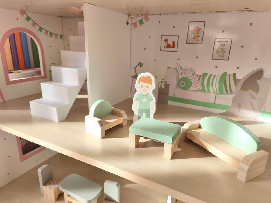 Дерев'яна іграшка Будиночок MD 0155 ляльковий будиночок