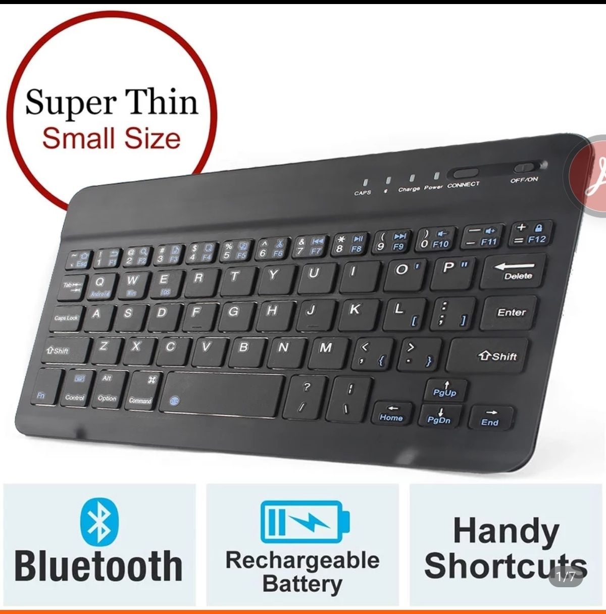 Teclado sem fio Bluetooth Recarregável