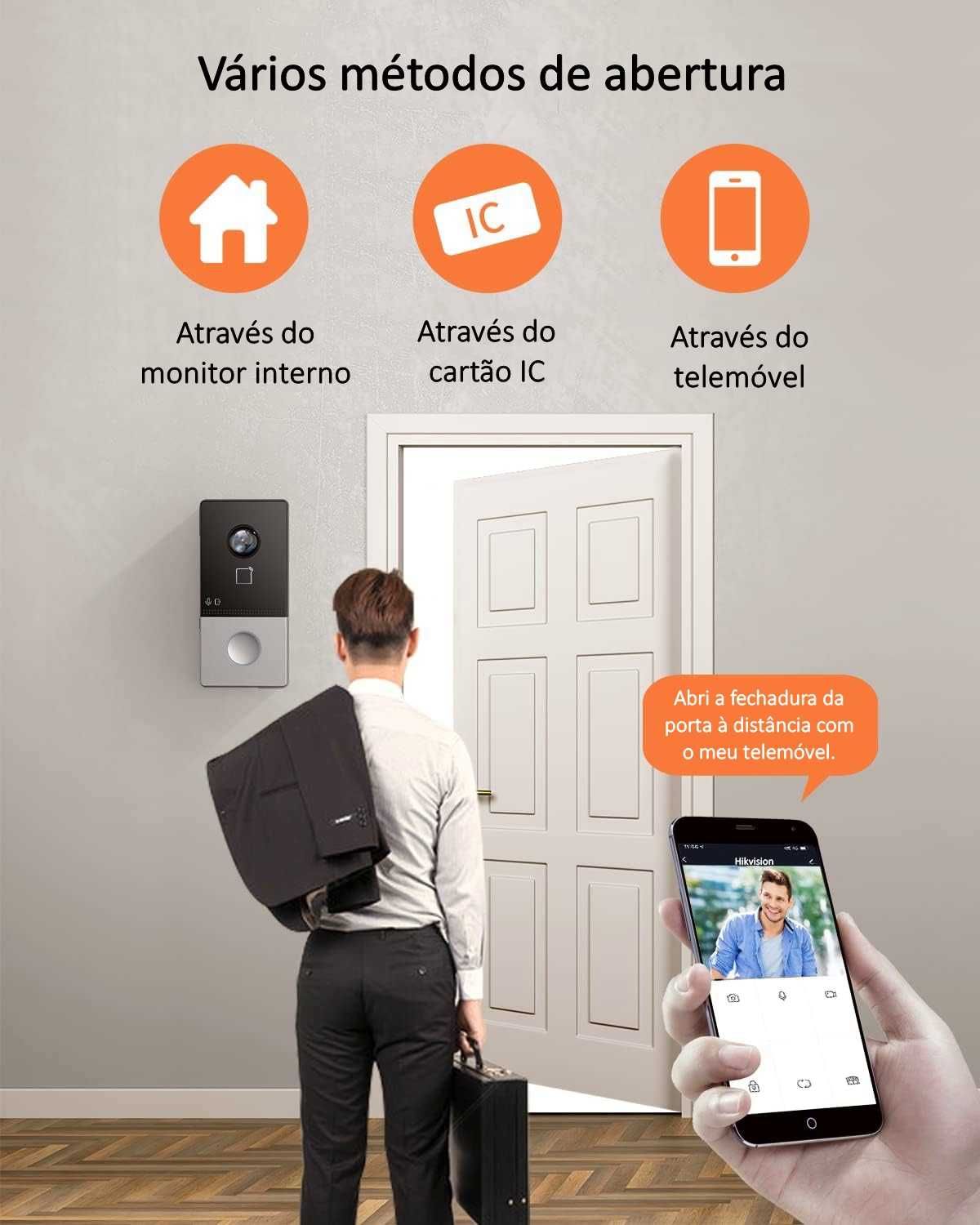 Vídeo Porteiro Hikvision * WiFi * PoE * Ecrã Tátil * 7 Polegadas