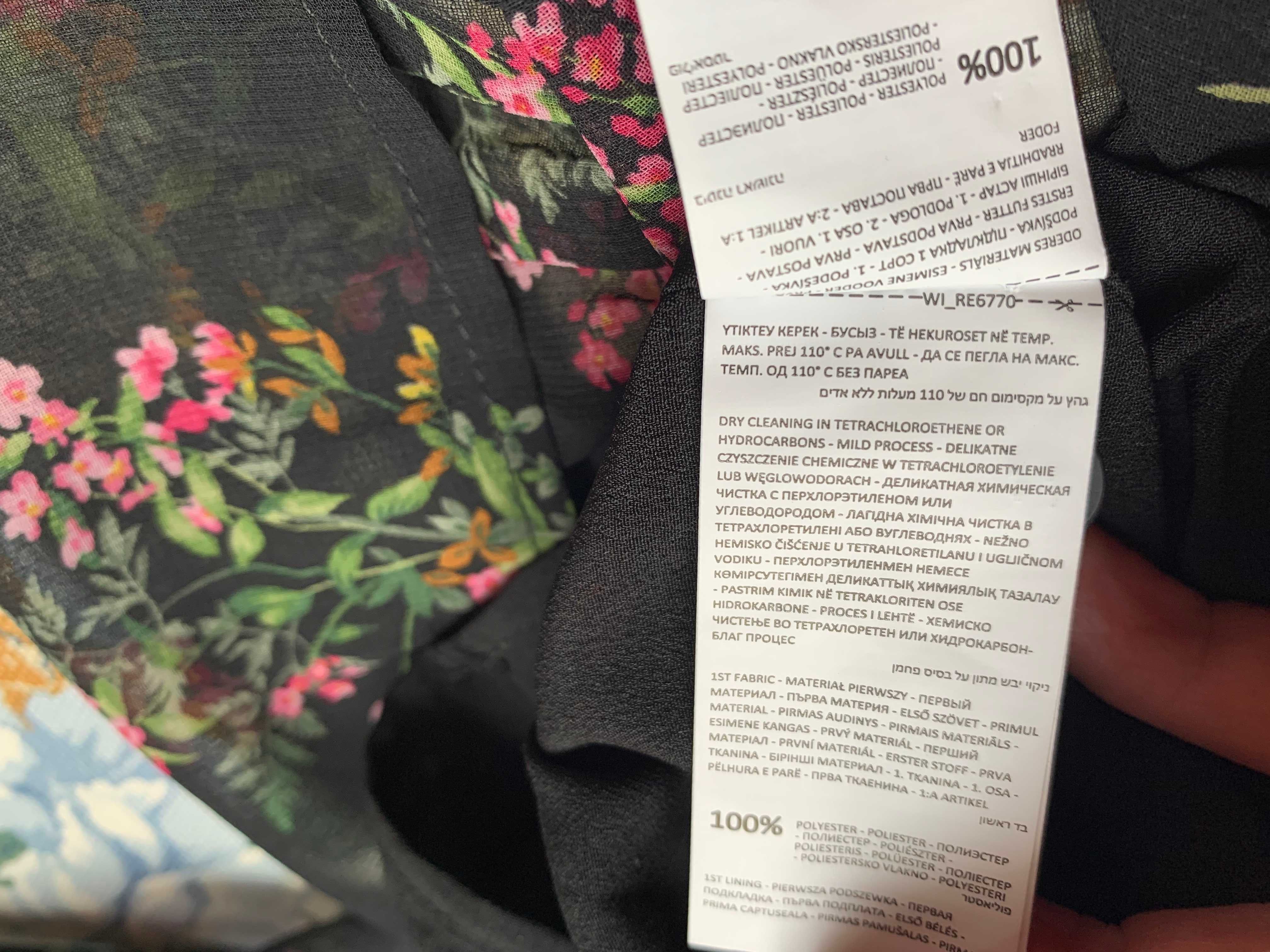 nowa czarna sukienka kwiatowe wzory RESERVED 34 możliwa wysyłka