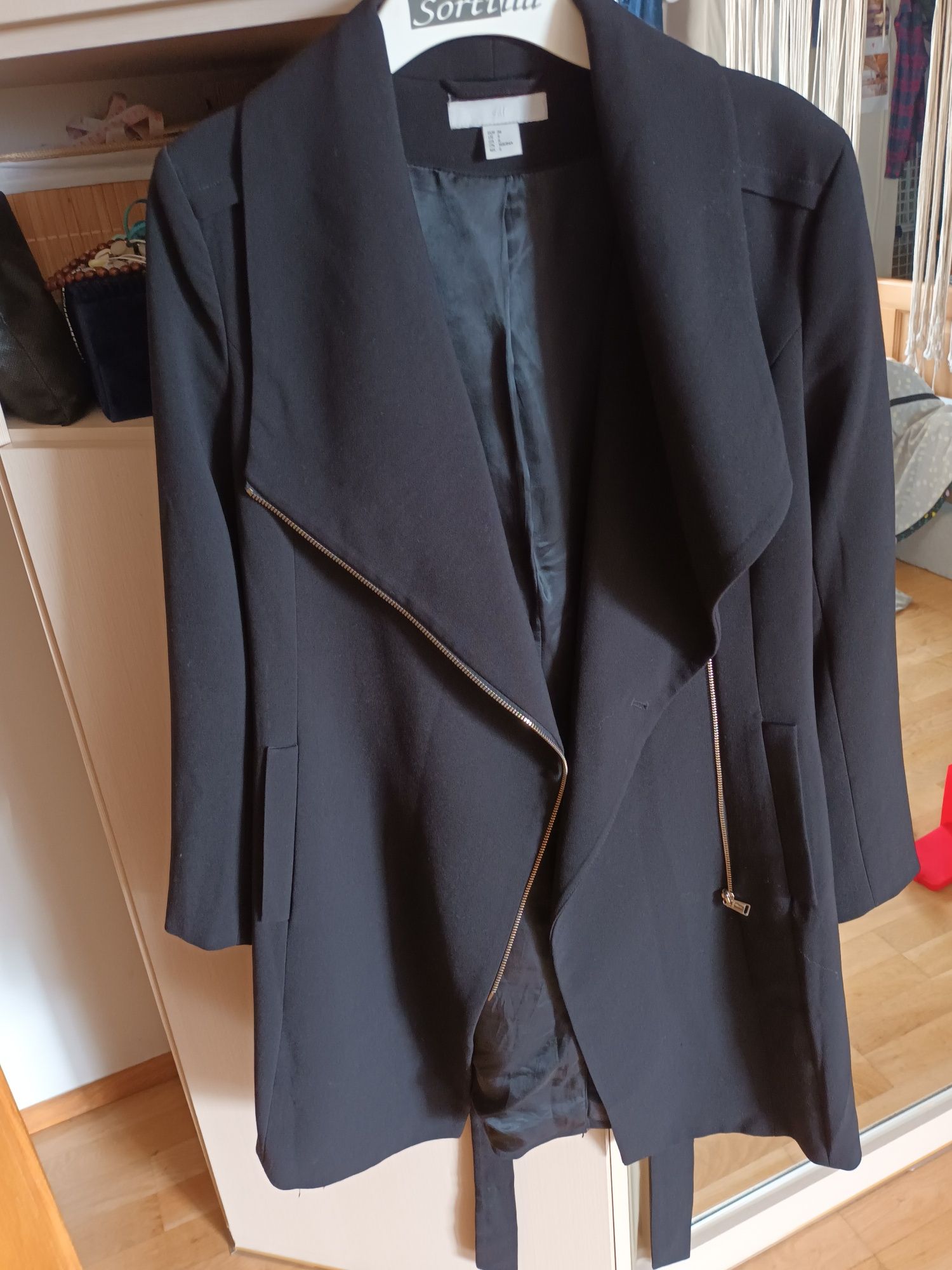 Czarny płaszcz H&M 36/38