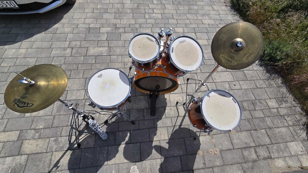 Zestaw perkusyjny – komplet do gry, naciągi Evans i Remo