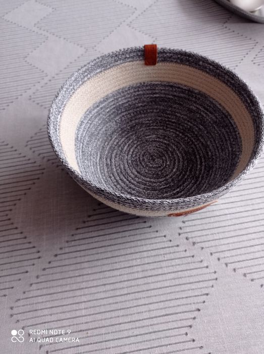 Koszyki że sznurka bawełnianego szyte na maszynie