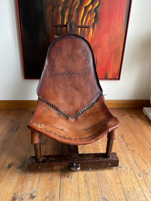 Brazylijski fotel tzw tripod mid century w stylu Jean Gillon