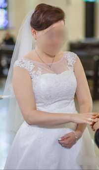 Suknia ślubna długa biała wiązana rozmiar 38-40