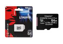 Карта памяті Kingston microSDXC 16 32 64gb Canvas Select Plus Class 10