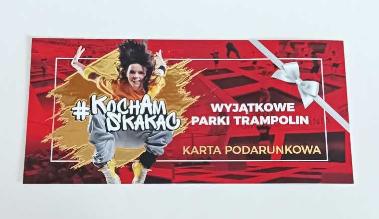 Karta podarunkowa Park trampolin KochamSkakać voucher bon 70 min 2 os.