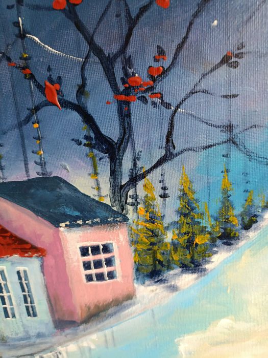 DUŻY obraz olejny na płótnie T. Kluszczyńska - Księżycowy azyl 60 x 80