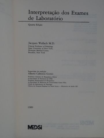 Interpretação dos Exames de Laboratório de Jacques Wallach