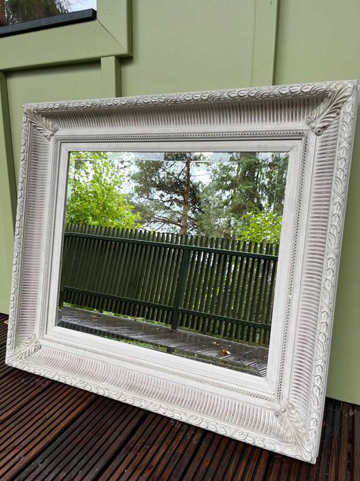 Lustro 50×60 w ramie 12 cm popiel | vintage industrial