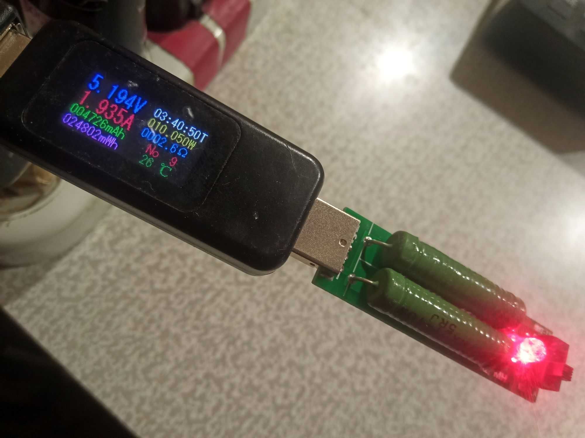 Нагрузка USB регулируемая 1-2А для ЮСБ тестера