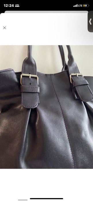 Містка сумка тоут із еко шкіри фіолетового кольору