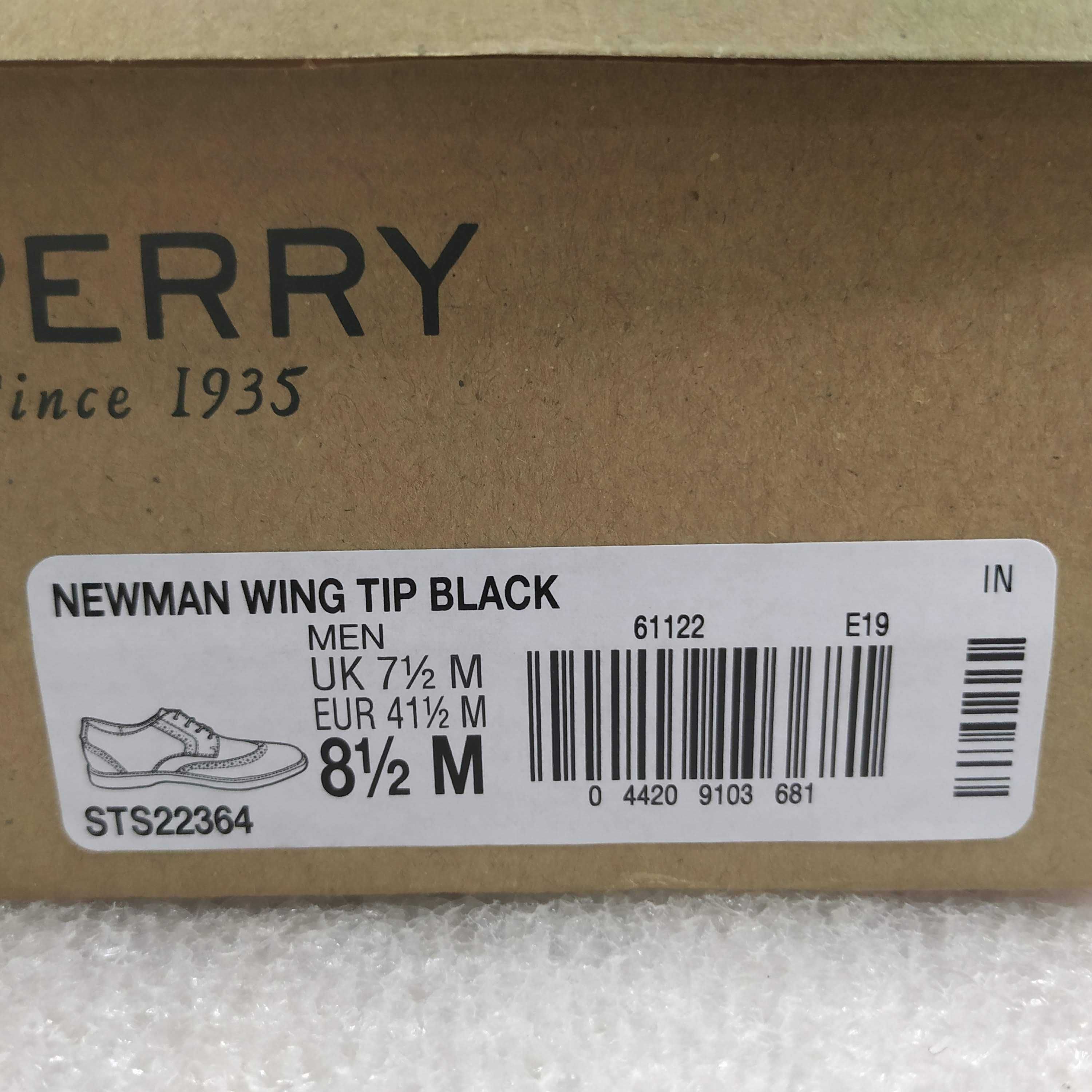 ДЕШЕВО!!! Туфли Sperry Newman Wing Tip Black Натуральная Кожа Оригинал