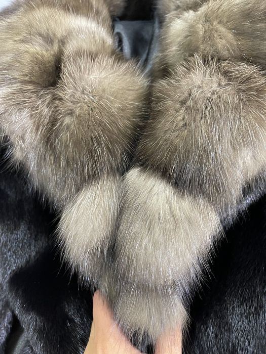 SALE-60 %. Шикарная норка блэкглама с баргузинским соболем