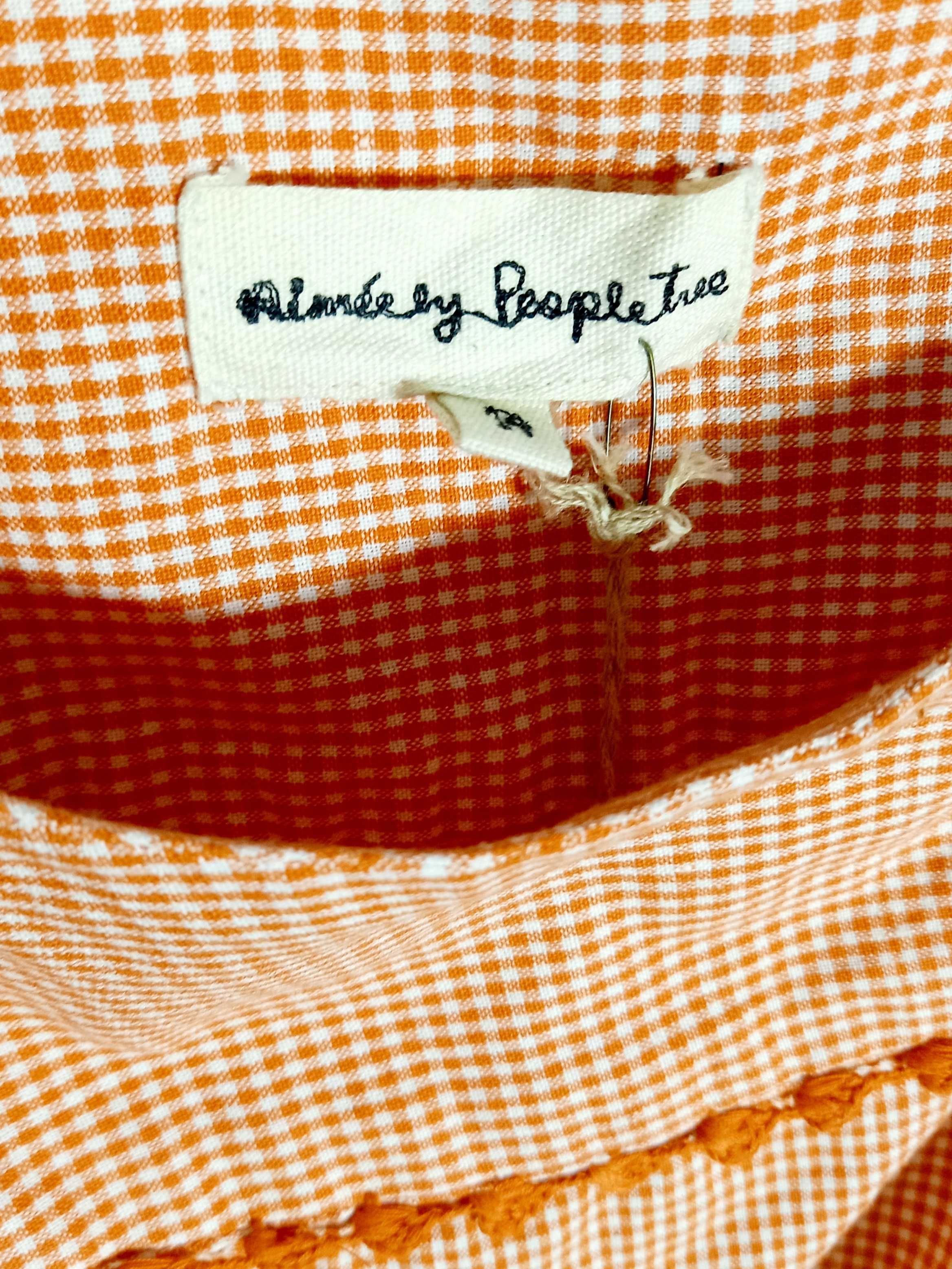 People Tree – nowa czerwona sukienka gingham, 100% bawełna, M/L, 173
