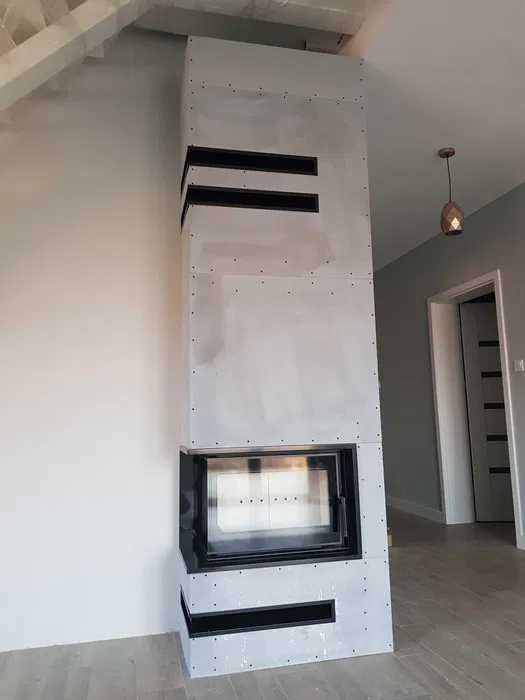 Kominki Kamko - wkład narożny Kratki Simple stalowy 6kW + zabudowa.
