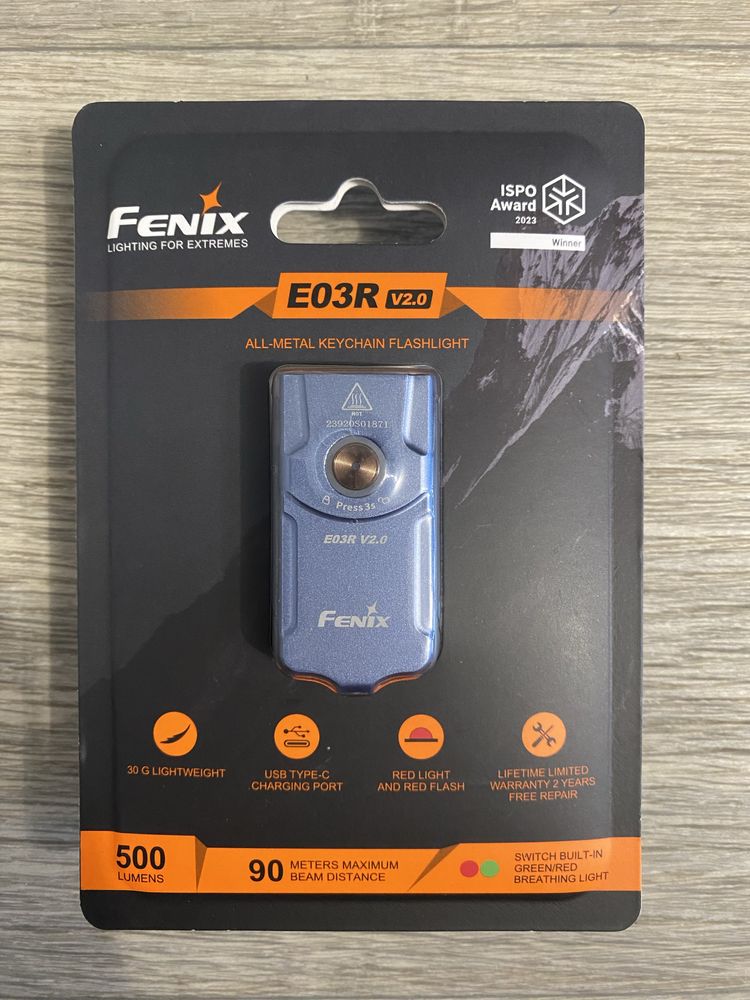 Ліхтар ручний брелок Fenix E03R V2.0 з акумулятором