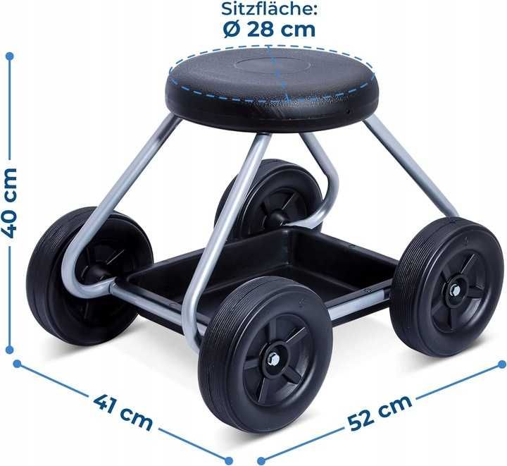 Krzesło na Kółkach Taboret do Domu i Ogrodu Solidne Mocne