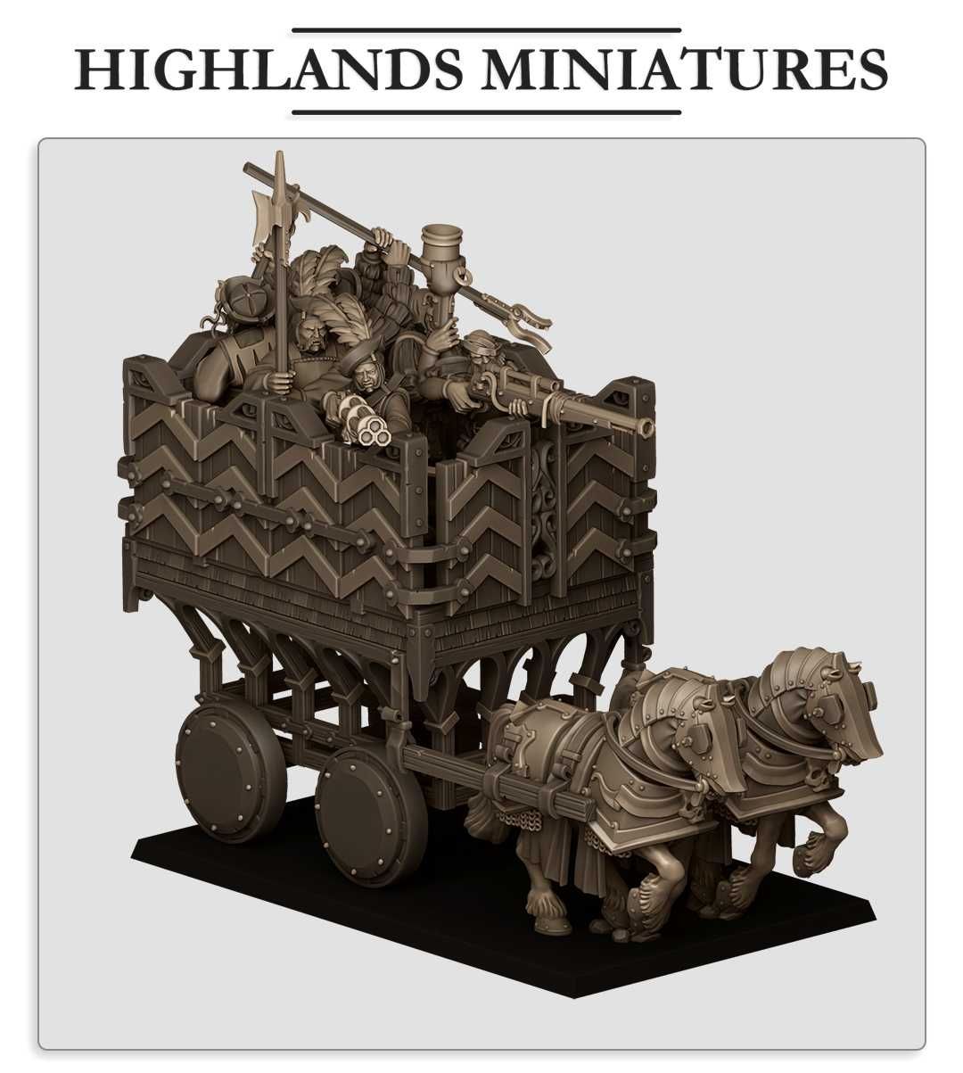 Sunland Armoured Wagon z Załogą - ToW WFB AoS - Highlands x1 + x6 crew