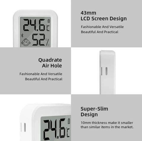 Sensor de Temperatura e Humidade Bluetooth (App SmartLife/Tuya)