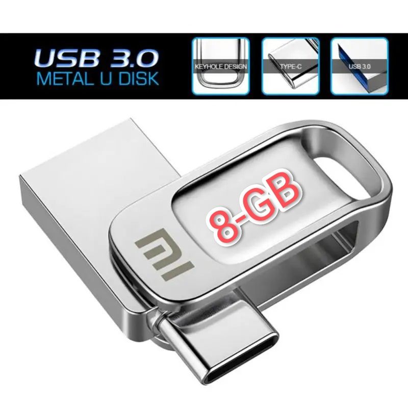 Флешка 2/1 usb in type-c . 8 GB С РЕАЛЬНОЙ ПАМЯТЮ