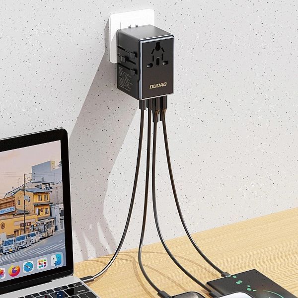 Adapter podróżny Dudao A65Pro 65w Eu / Us / Jp / Aus / Uk 2x Usb-c 2x