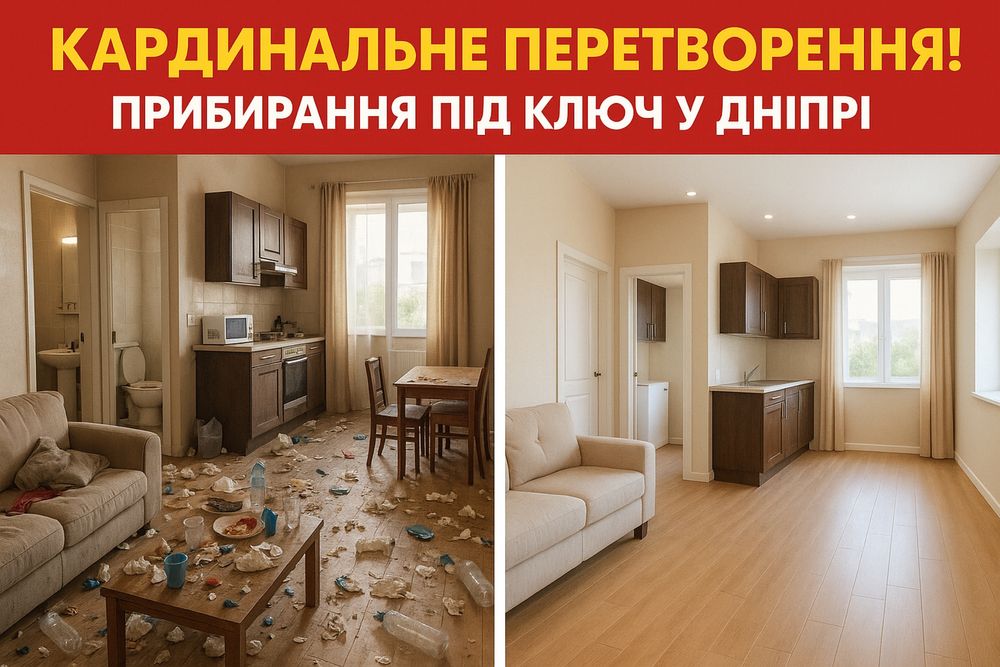 Генеральне прибирання, після ремонту, мийка вікон, клінінг у Дніпрі