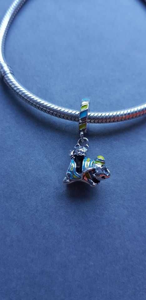charms zawieszka srebro 925 słonik Dumbo i myszka Mickey