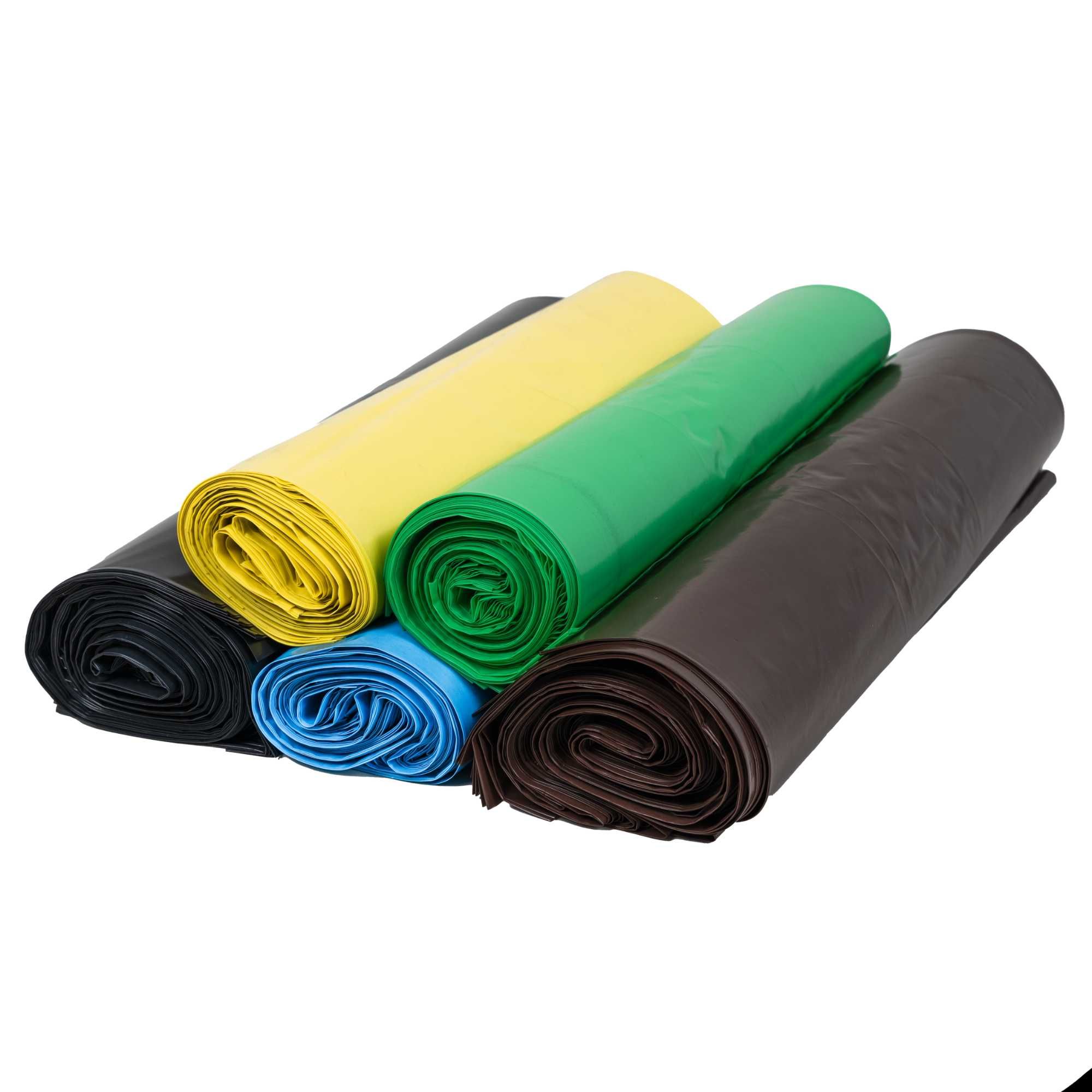 Worki foliowe na odpad śmieci 120l żółte worki na plastik 100 szt.