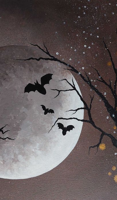 Halloween obraz ręcznie malowany