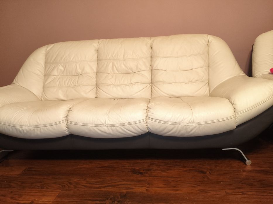 Komplet wypoczynkowy skórzany