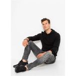 bonprix marmurkowe jeansowe spodnie męskie skinny slim jeansy 40