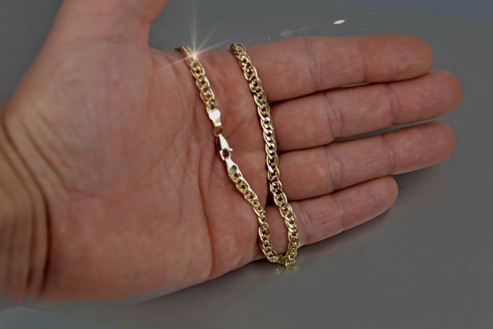 Złoty łańcuszek 14k 585 włoski Monaliza Nona diament cc002 W