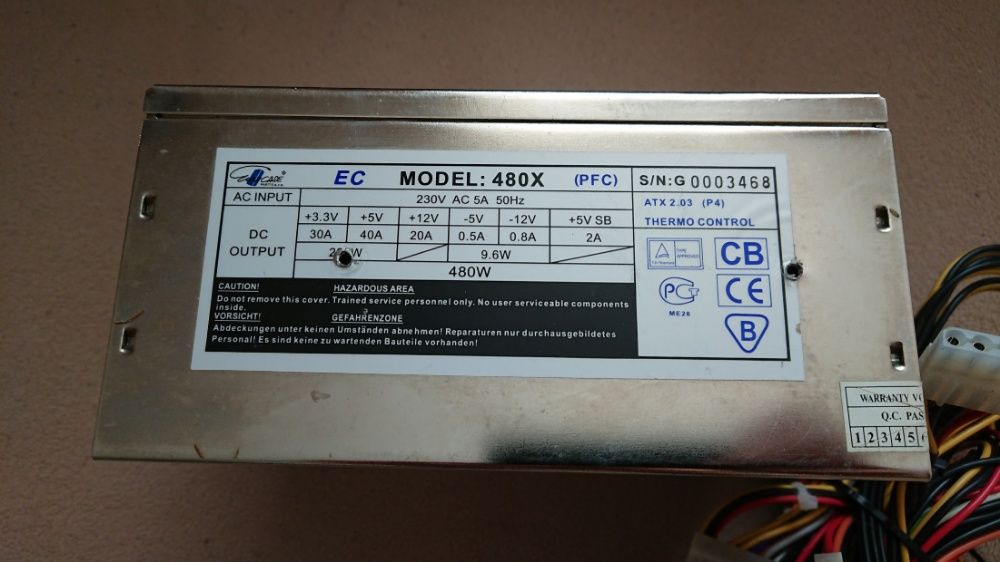 Блок питания EuroCase 480X (PFC) ATX
