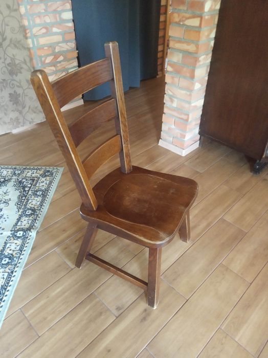 Zestaw stół plus 4 krzesła, dębowe