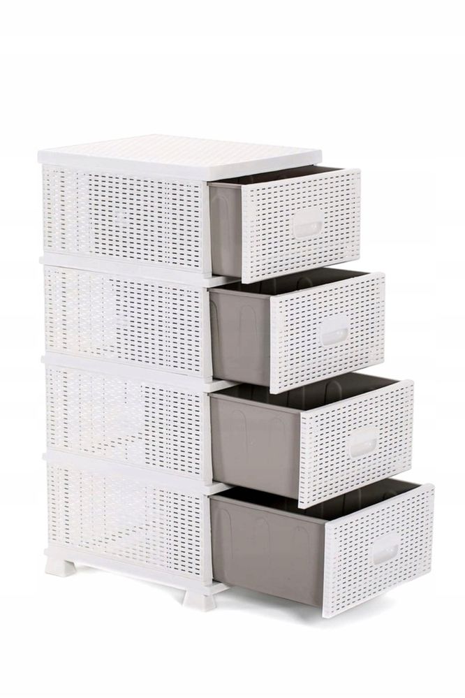 Komoda regał szafka 4 szuflady Rattan