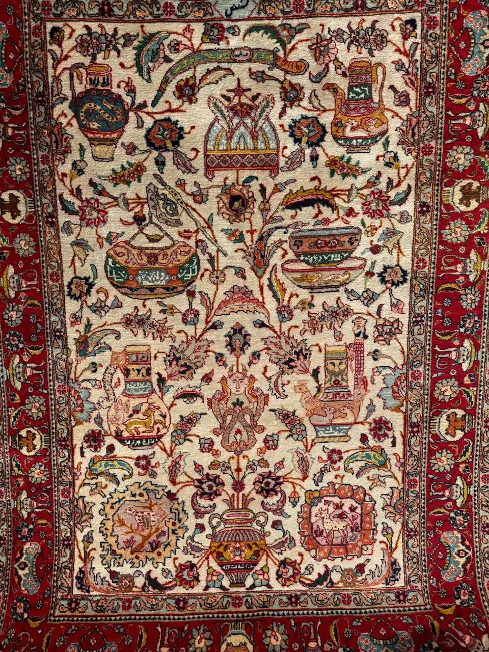 Dywan wełniany r. tkany perski Tabriz Figural 200x140 galeria 15 tyś