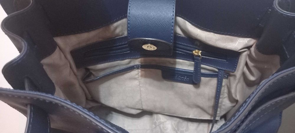 Michael Kors Hamilton na ramię do ręki granatowa torebka