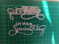 Wykrojnik napis dekoracyjny on Your special day scrapbooking
