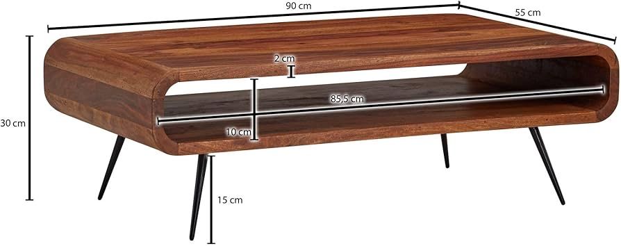Drewniany stolik kawowy - Naturalne drzewo Sheesham OKAZJA