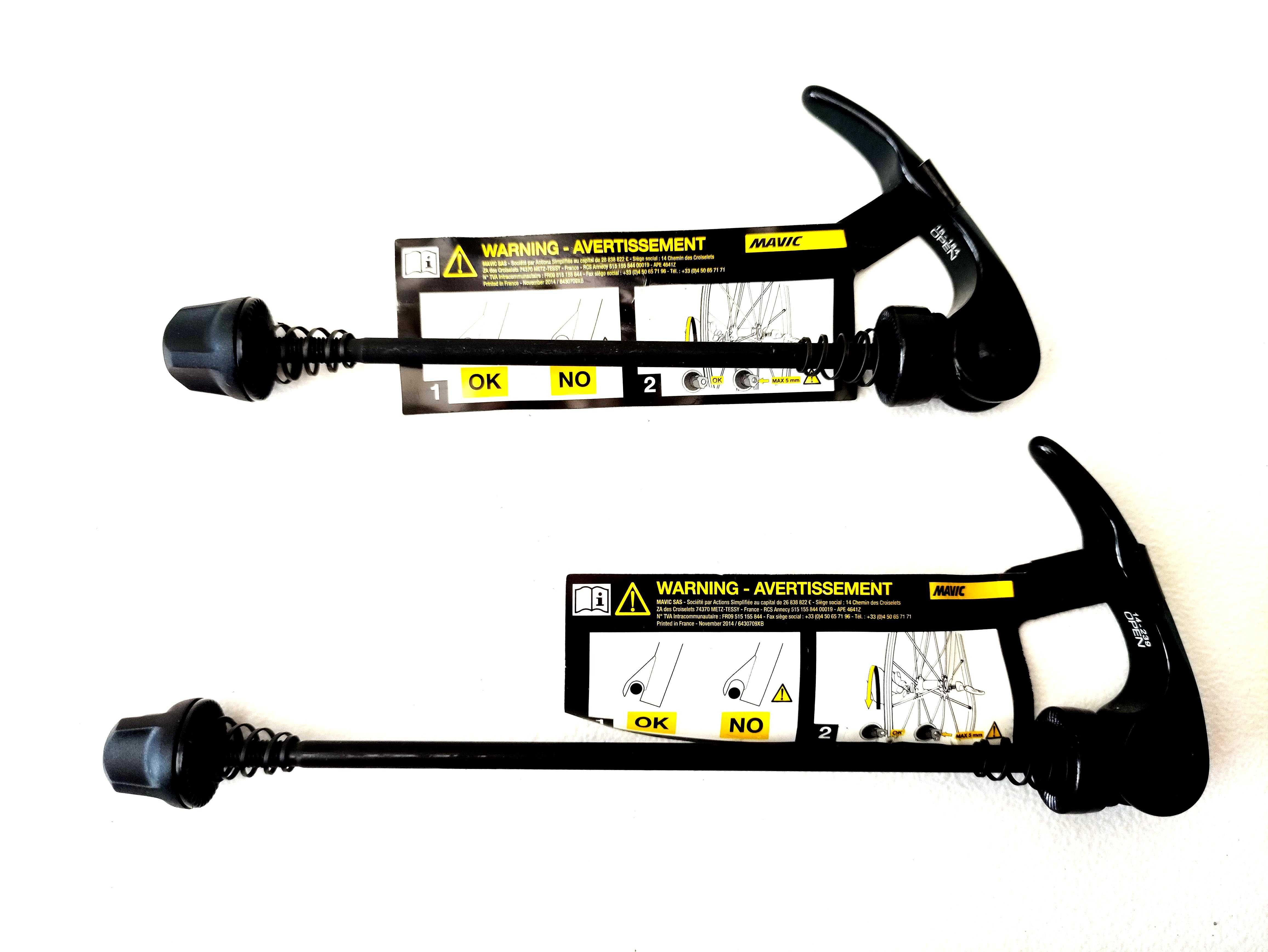NOWE Zaciski do piast Mavic SET Przód + Tył Qr Quick Release 100/135