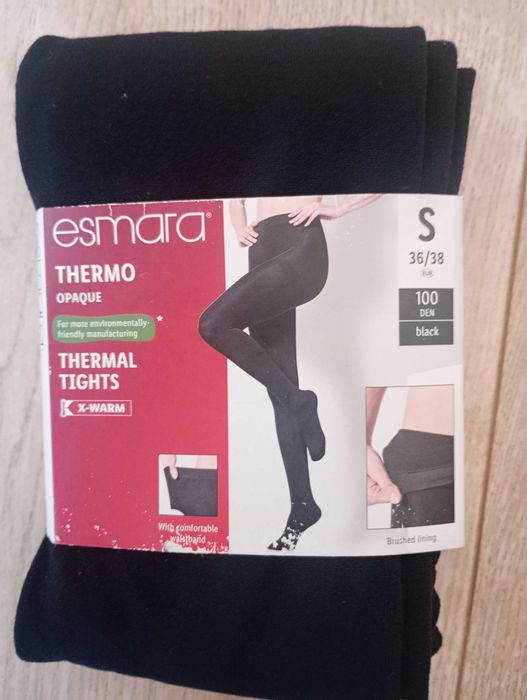 Czarne rajstopy termiczne rozmiar S 36\38